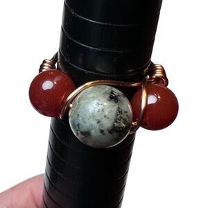 Laborite carnelian ring copper handmade one of a kind